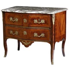 Fine Rosewood Louis XV Transition Louis XVI Chest of Drawers with Marble Top
