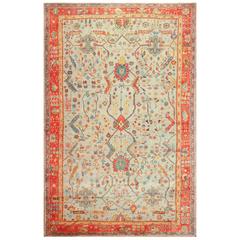 Light Blue Antique Turkish Oushak Rug