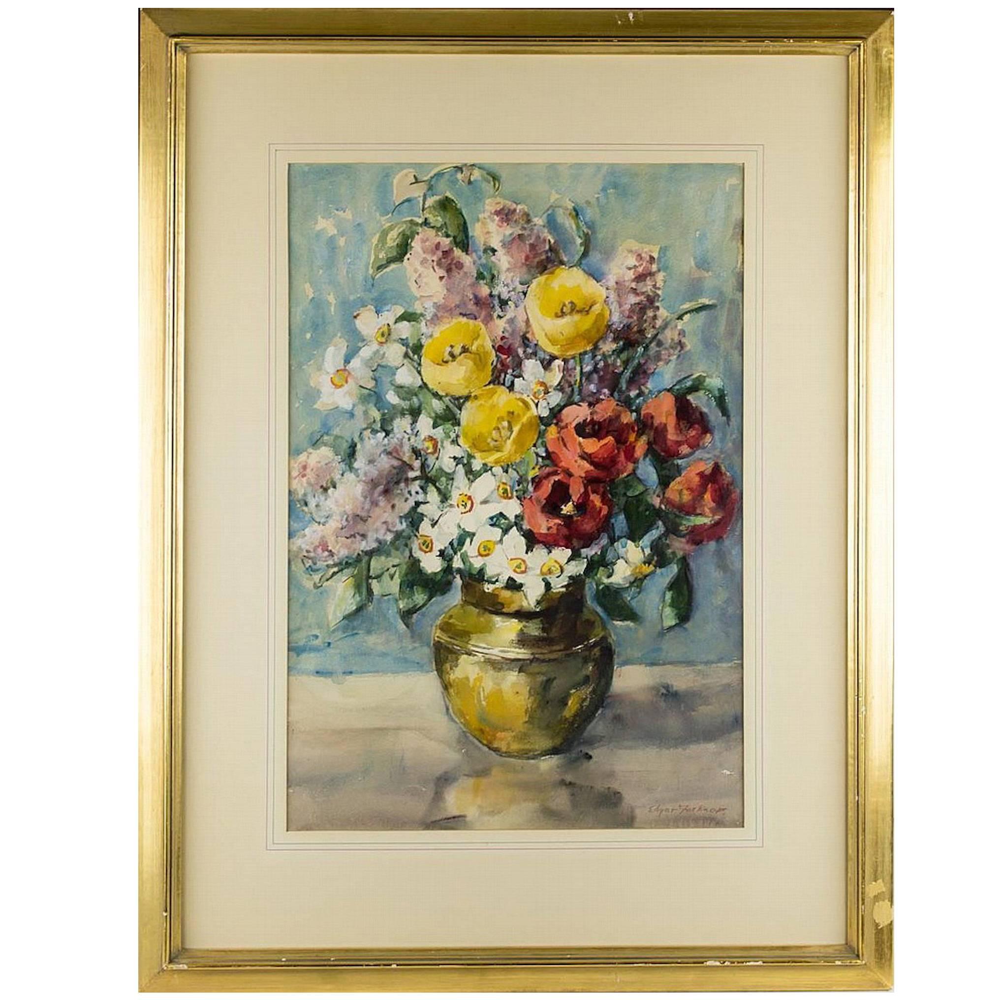 Edgar Forkner Still Life Watercolor