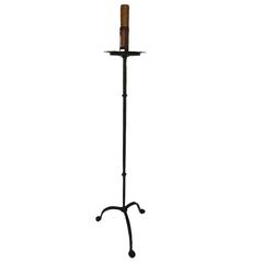 Late 17th Century Hand Brought Iron Torchère Floor Lamp