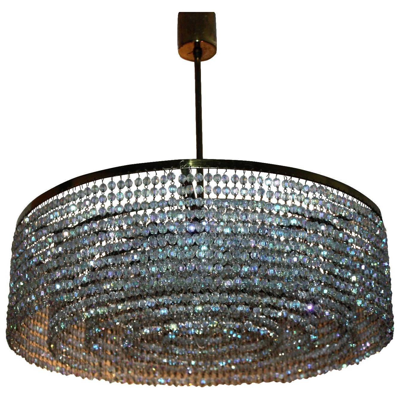 Large and Unusual Crystal Chandelier by Lobmeyr, circa 1960s