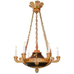 19th Century French Empire Bronze Chandelier