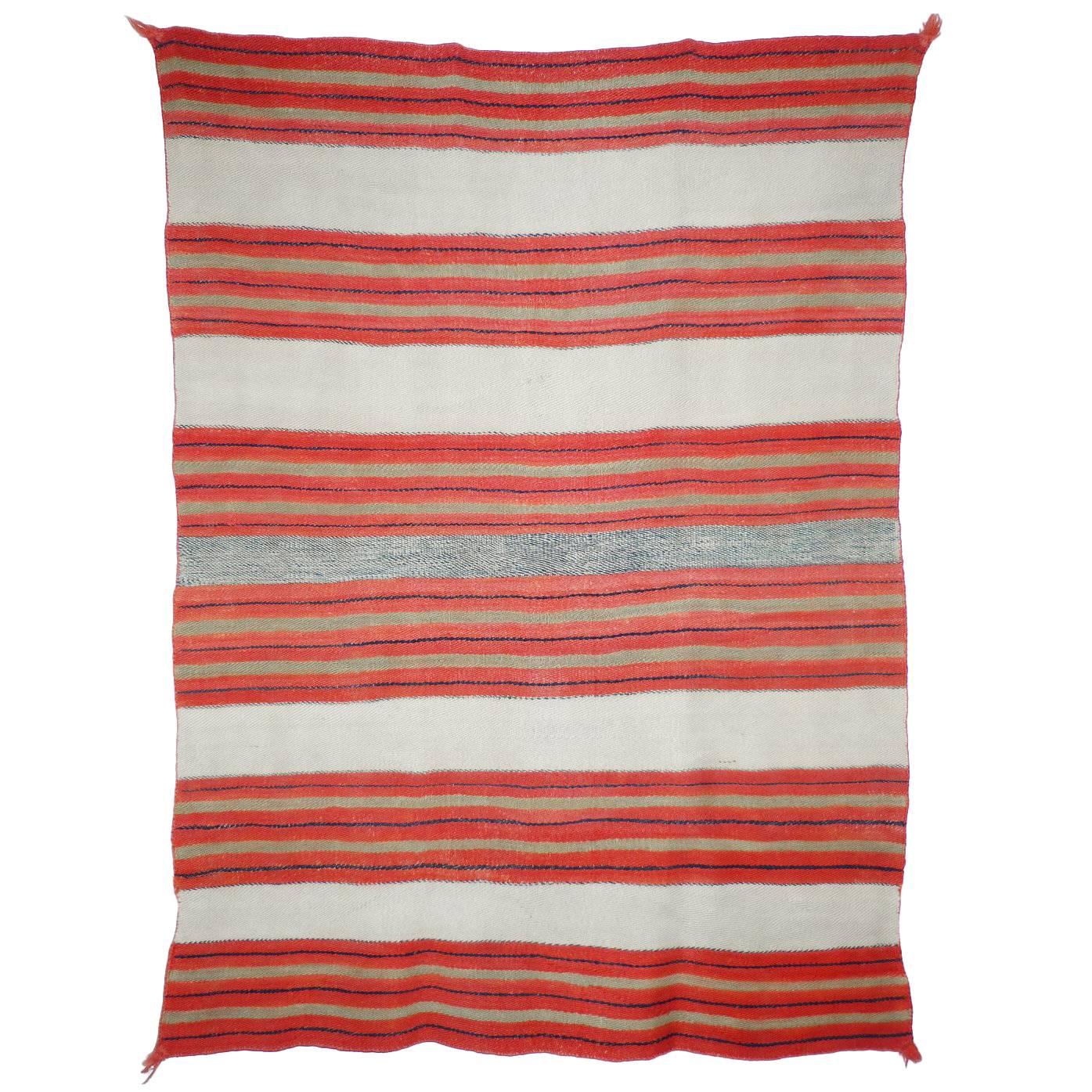 Banded Navajo Twill Blanket, circa 1875 For Sale