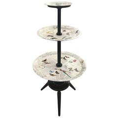 Three-Tiered Table by Piero Fornasetti, Italy, 1955