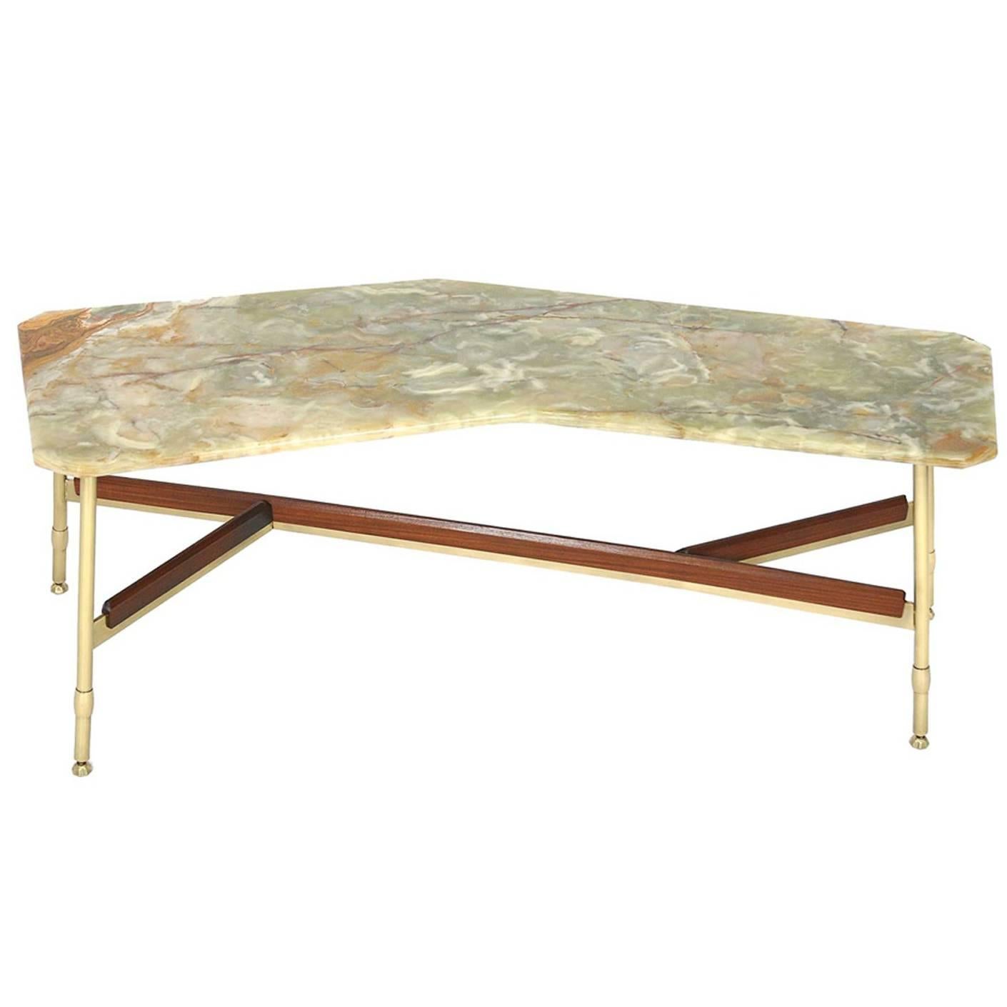 Coffee Table with Onyx Tabletop Made in, Italy, 1950