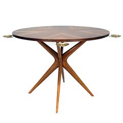 Game Table Made of Walnut, Italy, 1950s