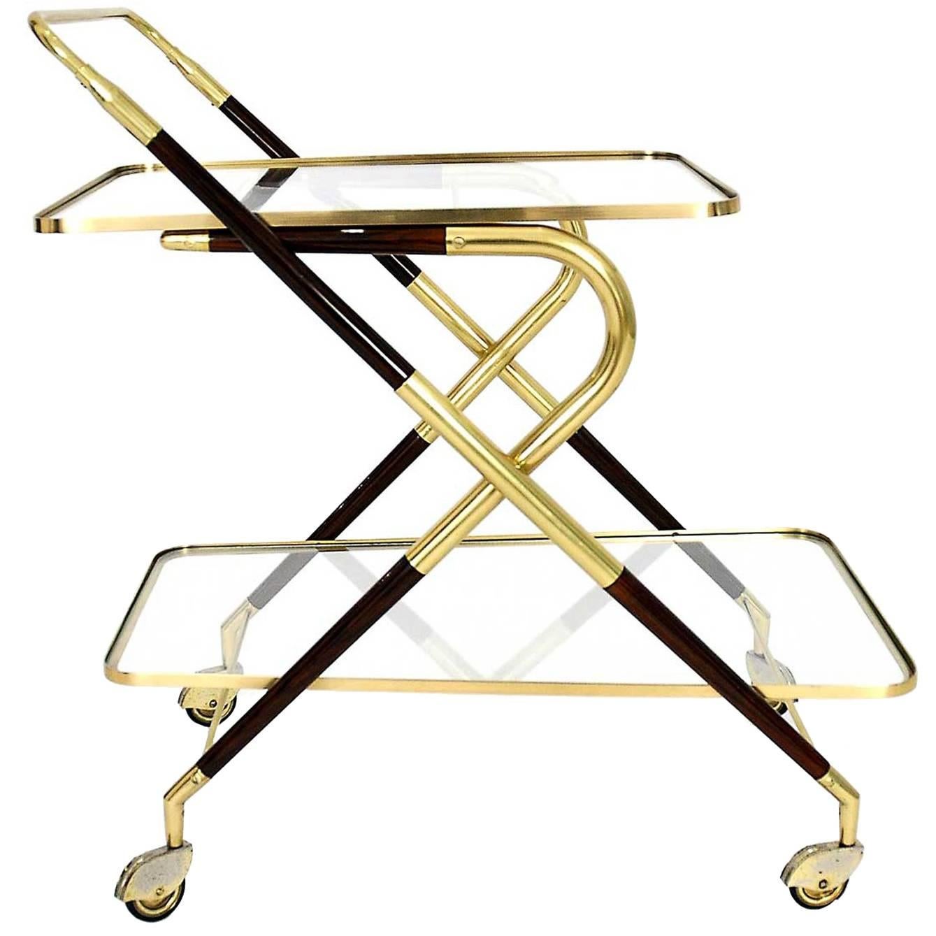 Serving Cart Made of Brass, Italy, 1950 For Sale