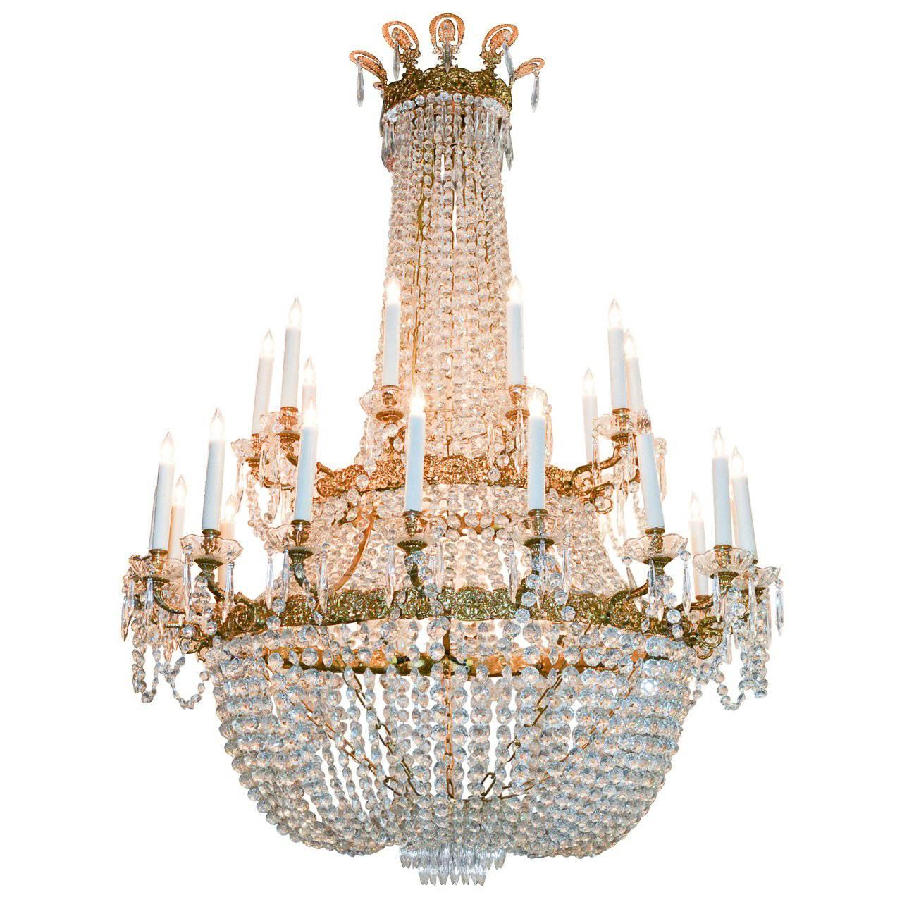 Impressive French Basket Form Chandelier