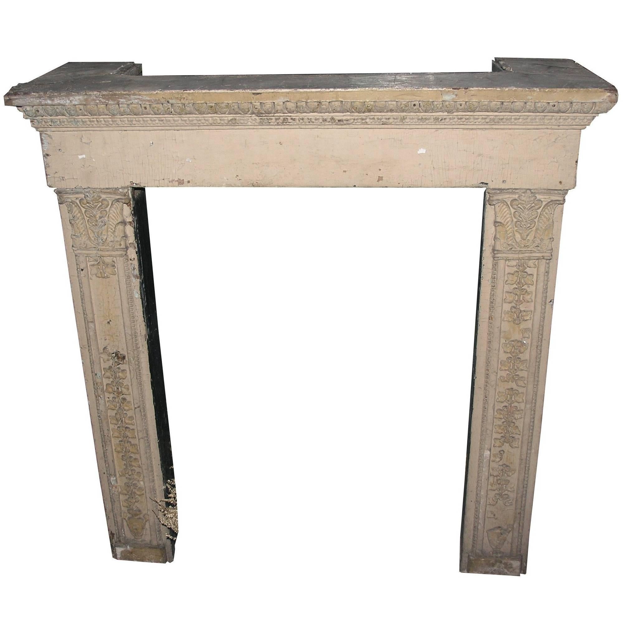 Antique Lacquered Fireplace Mantel