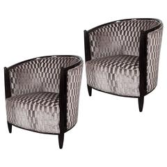 Pair of Elegant Art Deco Club Chairs in the Manner of Paul Follot