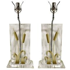 Pair of Lucite Table Lamps 11