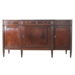 French 19th Century Louis XVI Mahogany Enfilade with Marble Top