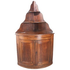 Antique French 19th Century Walnut Corner Cabinet