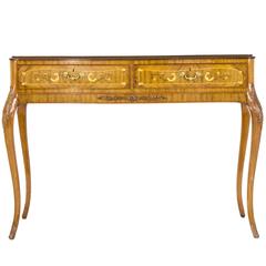 Scottish Satinwood Inlaid Marquetry Serving Table, Hall Table