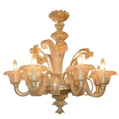 Antique Venetian Italian Gold Fleck Chandelier