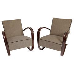 Pair of Halaballa Lounge Chairs, Czechoslovakia, circa 1930 5