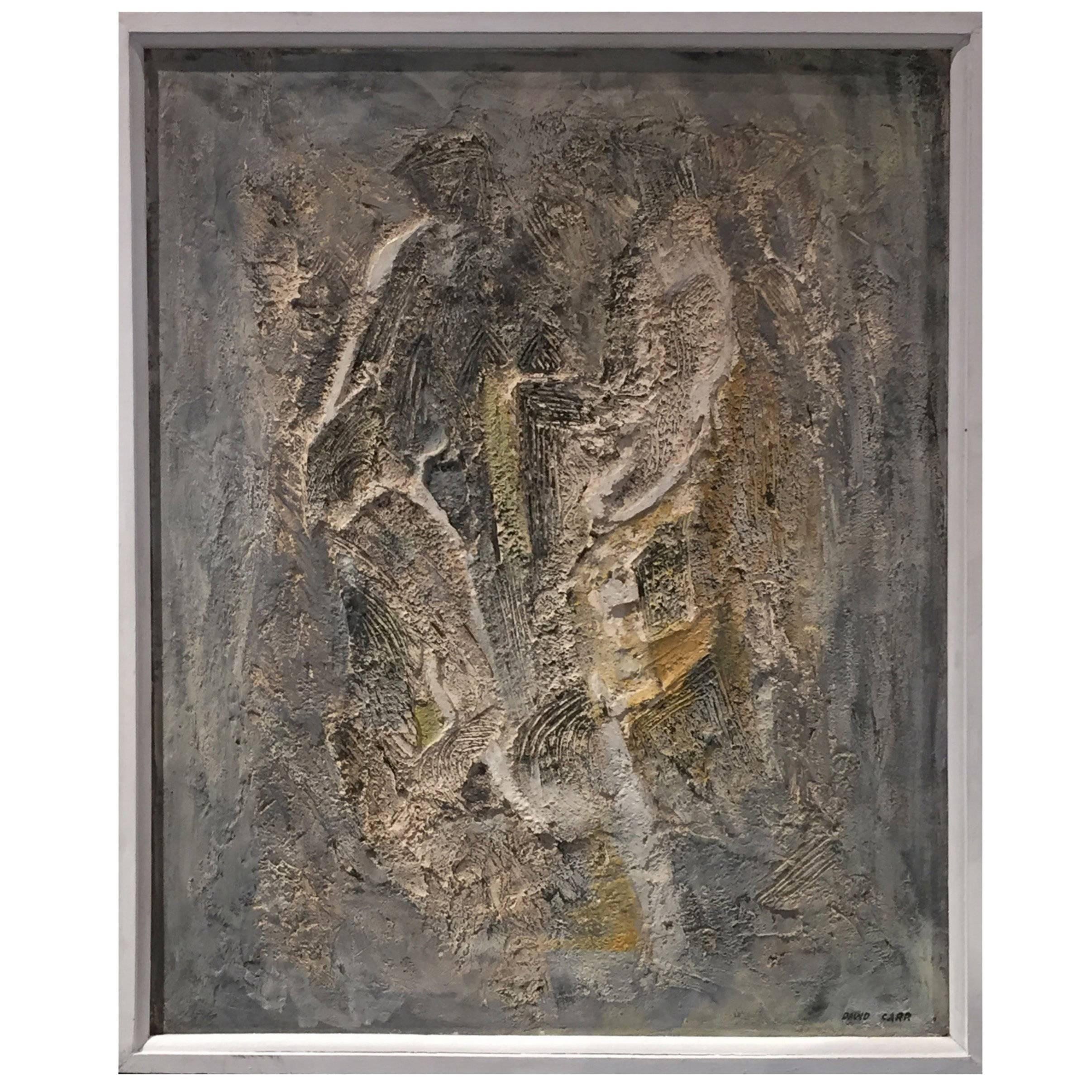 Framed Abstract Mixed Media Artwork by David Carr, Signed