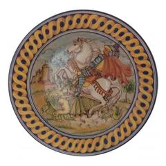 Large Antique Majolica Charger