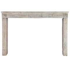 18th French Country Limestone Original Fireplace Mantle