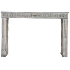 18th Century French Country Bicolor Limestone Fireplace Surround