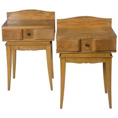 French Oak Inlaid End Tables 12
