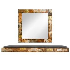 Paul Evans Matching Patchwork Mirror and Console, 1970s 12