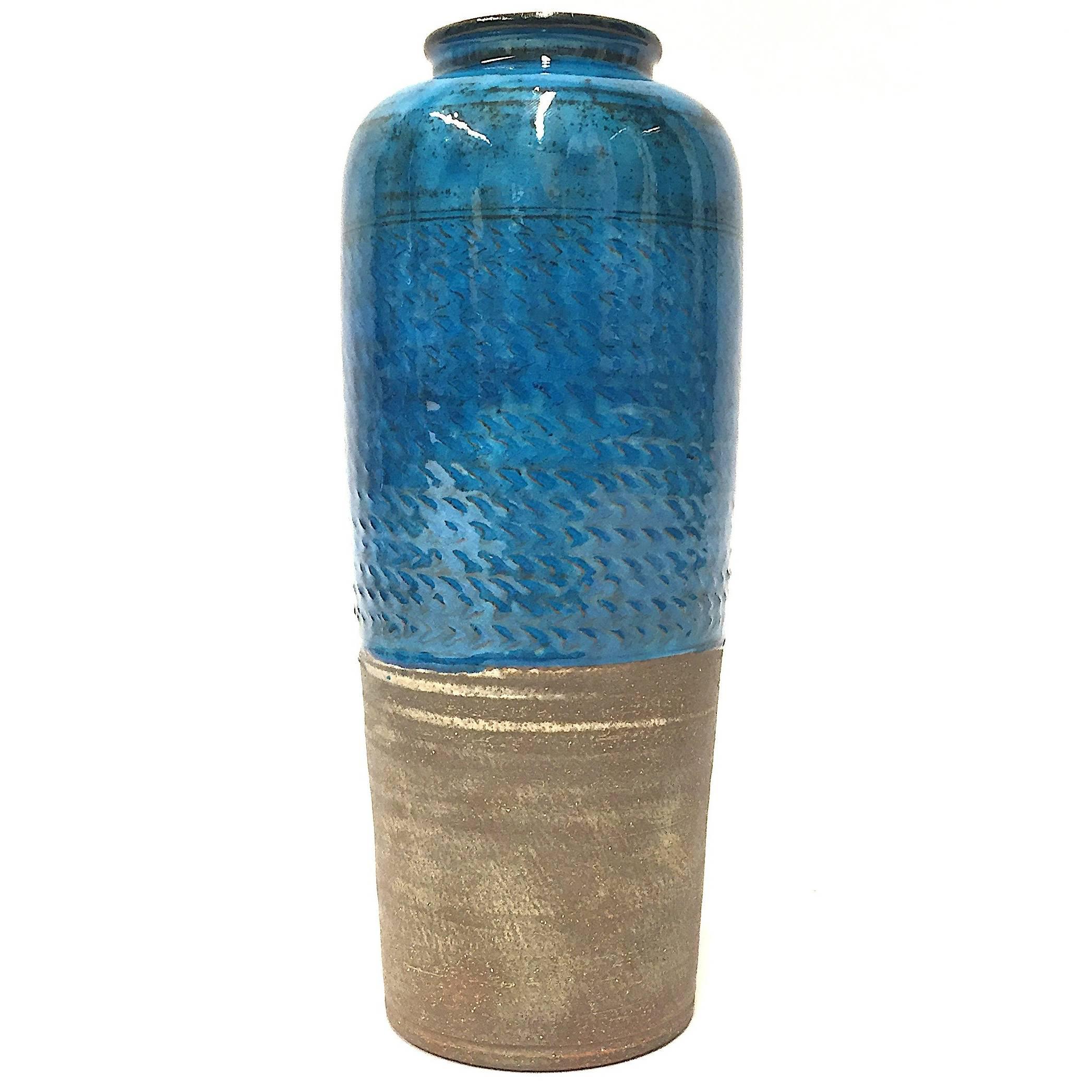 Large Blue Niels Kähler Vase For Sale