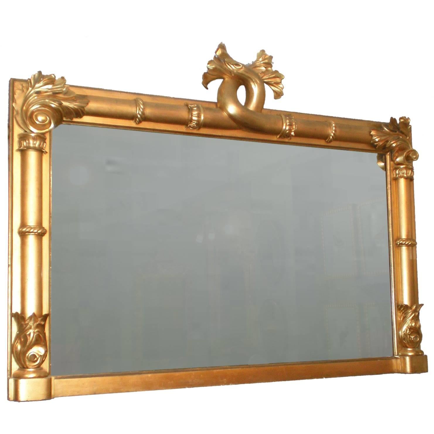 19th Century William IV English Large Rectangular Mirror