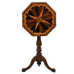 English Geometric Marquetry Side Table