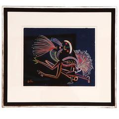 Expressive, Surrealistic Guache by Marcel Gotène 11