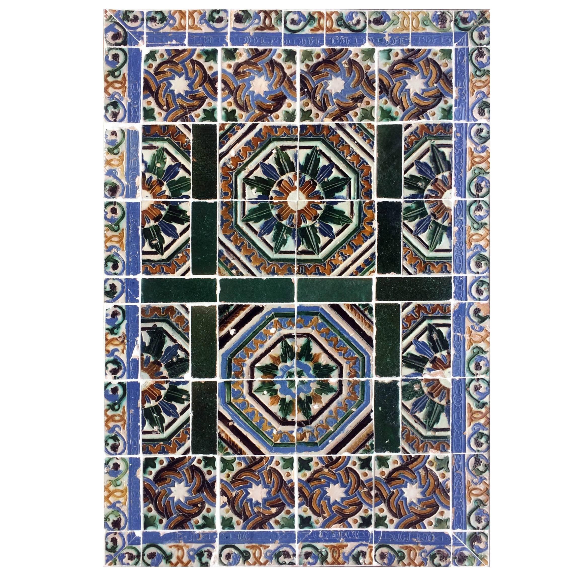 16th Century Hispano-Moresque Tile Panel