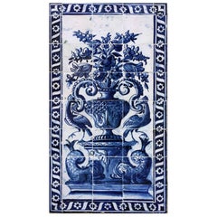 17th Century Portuguese blue on white Panel "Albarrada"