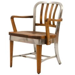 Shaw Walker Maple and Aluminum Model 8320-Ws Office Chair, circa 1940