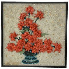 Floral Mosaic in Orange by Genaro Alvarez