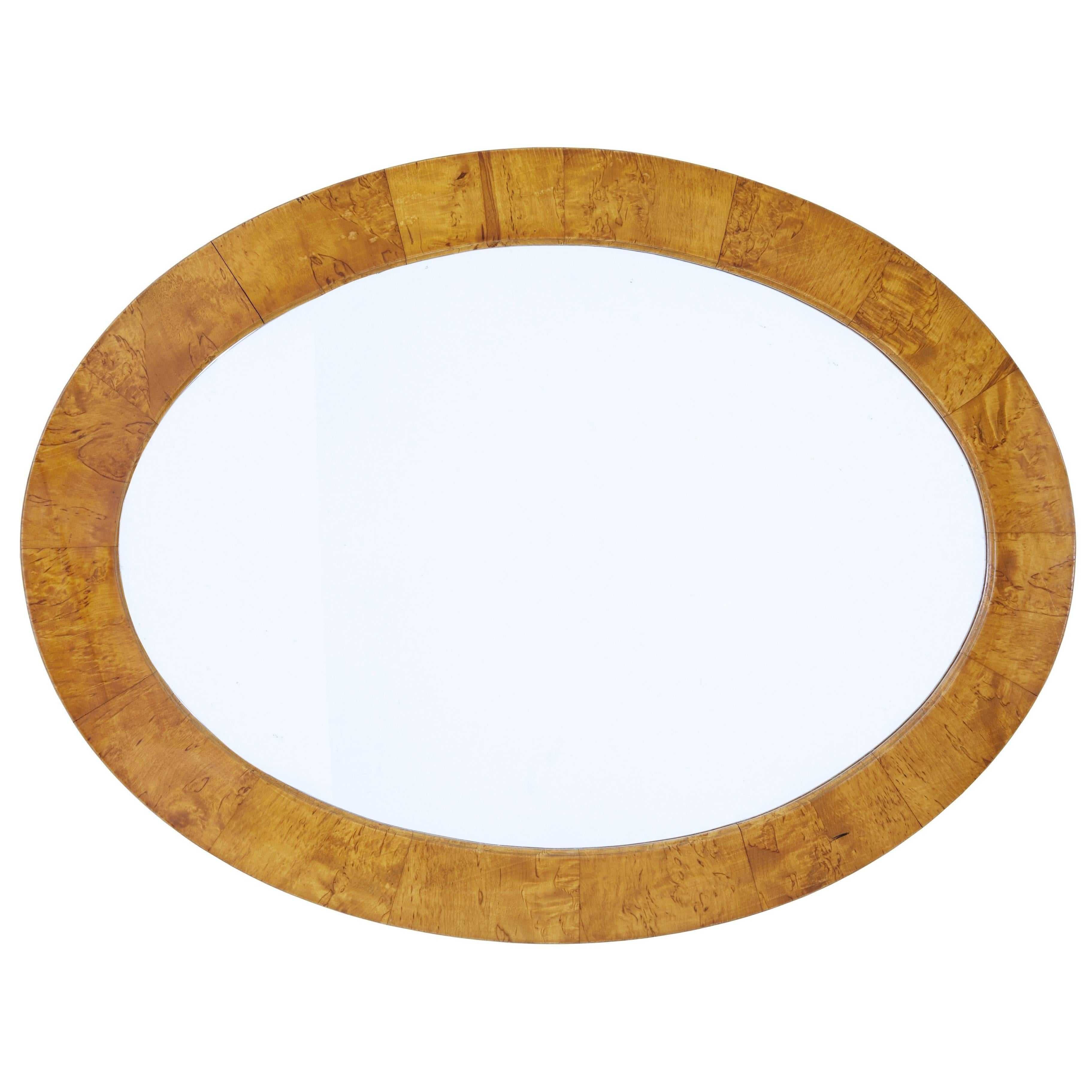 Late 19th Century Birch Oval Mirror