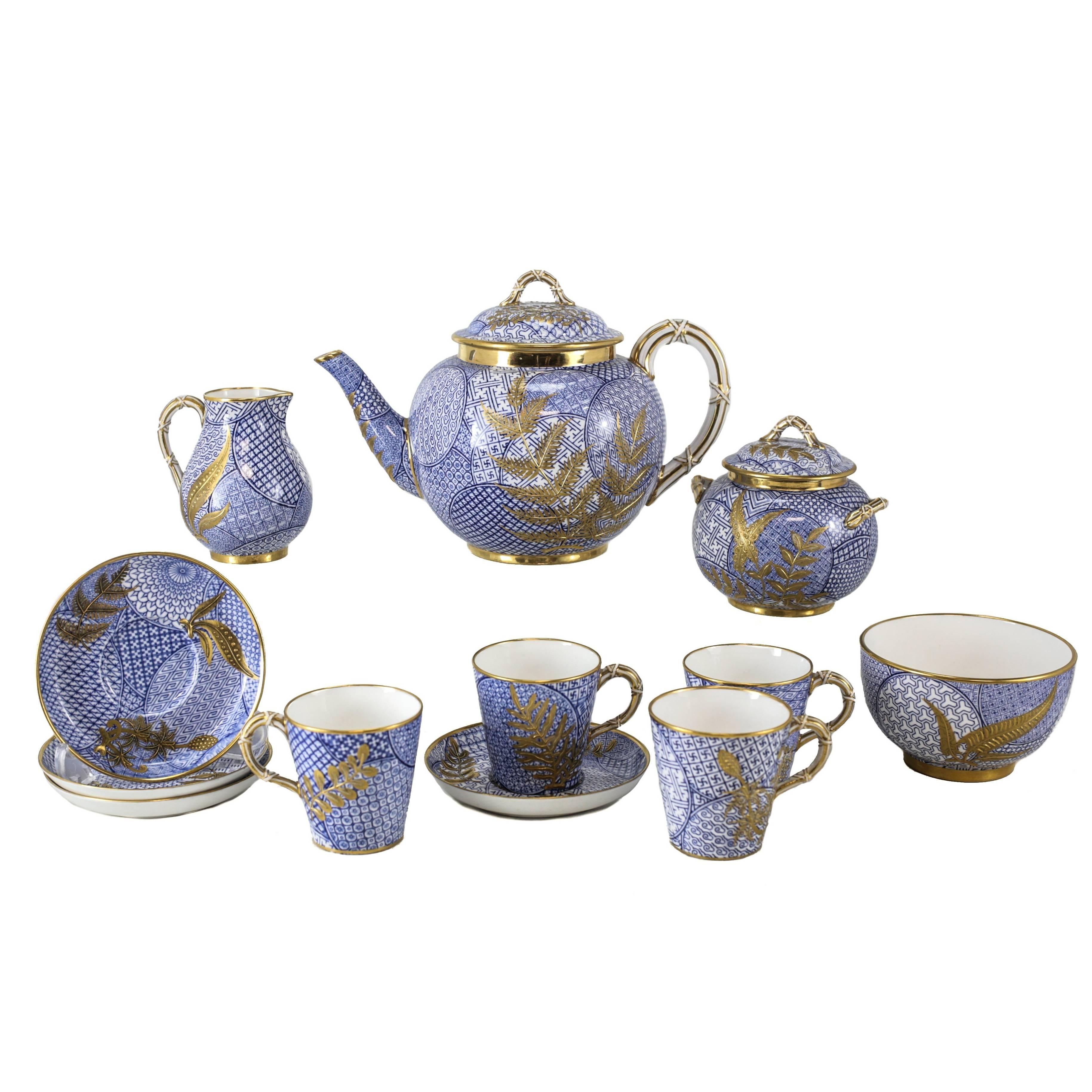 Royal Worcester Aesthetic Japonsim Tea Set Designed by Christopher Dresser For Sale