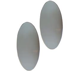 Large Pair Italian Oval Mirrors