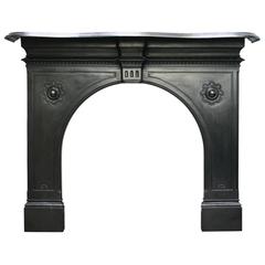 19th Century Victorian Arched Cast Iron Fireplace Surround