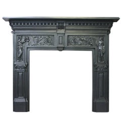 Arts and Industry, a Large Victorian Cast Iron Fireplace Surround