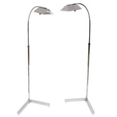 Pair of Casella Adjustable Floor Lamps in Polished Chrome 10