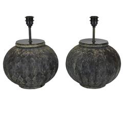 Pair of Old Persian Urn Lamps