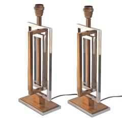 Pair of Willy Rizzo Style Table Lamps