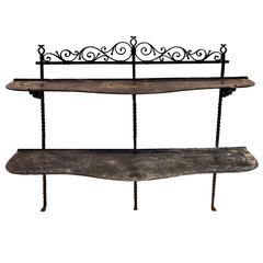 Let 19th Century French Iron and Tole Shelving