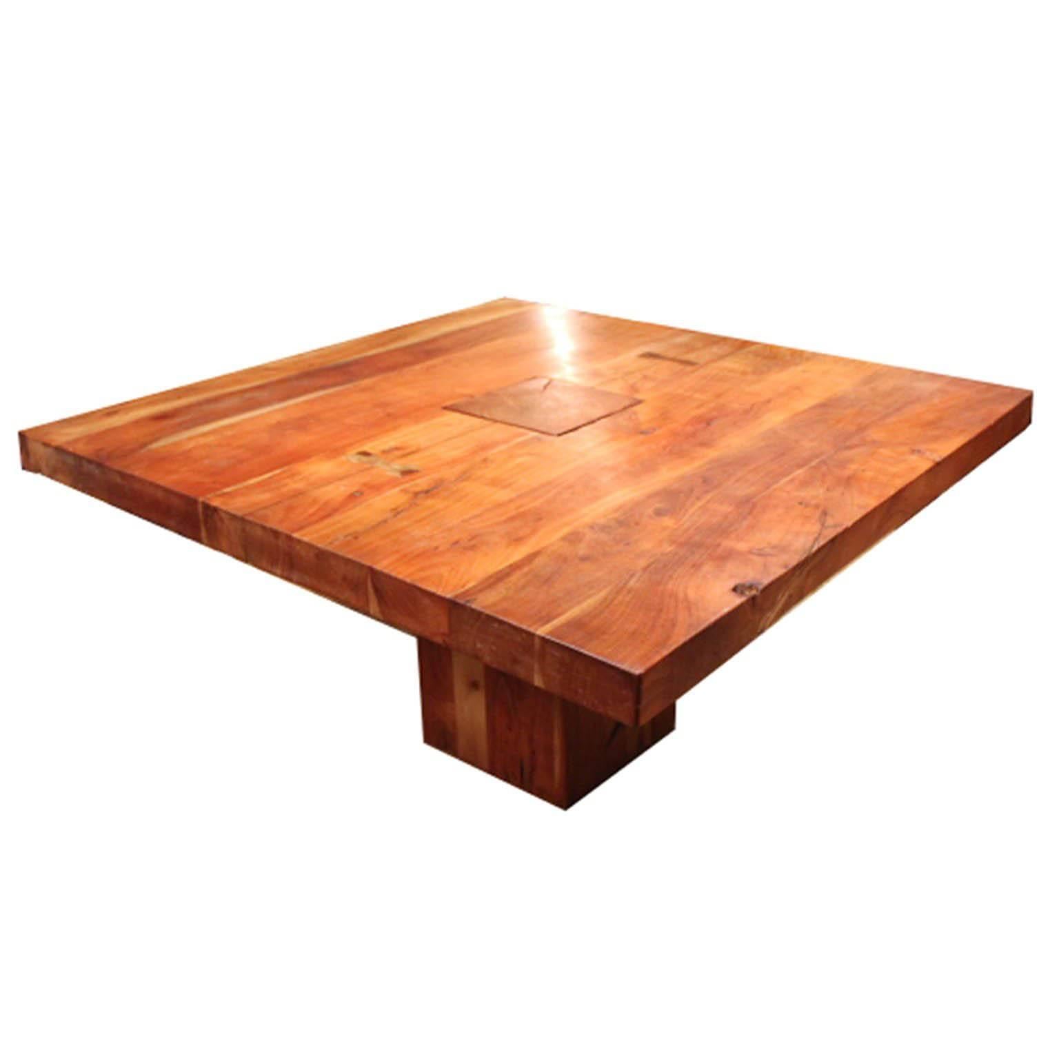 Custom Solid Cherry Dining Table with Walnut Butterfly Joints