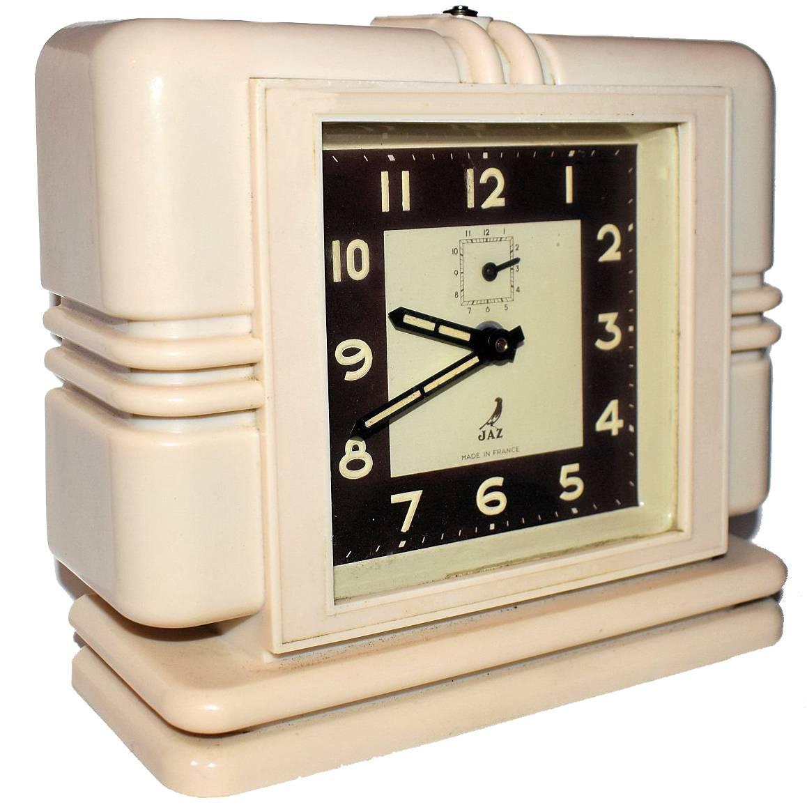 Original French Art Deco Streamline Bakelite Clock by Jaz