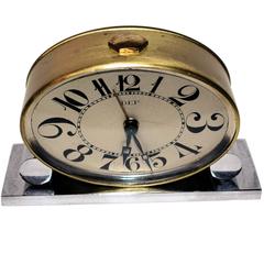 Retro Original 1930s Art Deco Miniature Clock by Dep