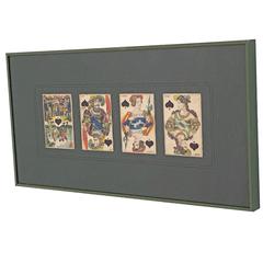 Collection of 62 Piatnik Playing Cards, 13 Framed Pieces, Austrian, 19th Century