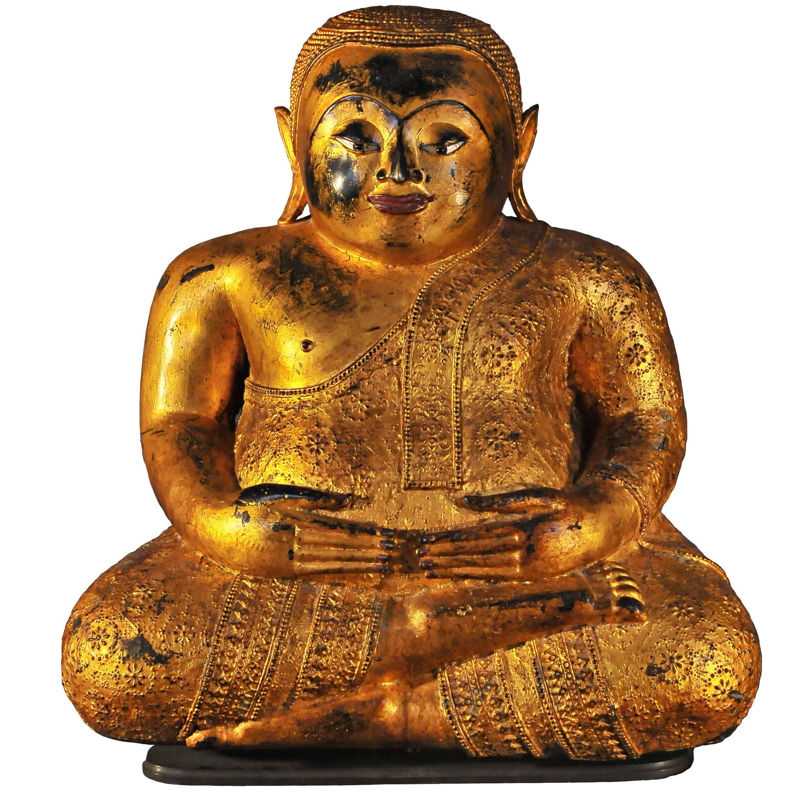 Late 18th Century Gilt Bronze Pu-Tai 'Laughing Buddha', Thailand For Sale