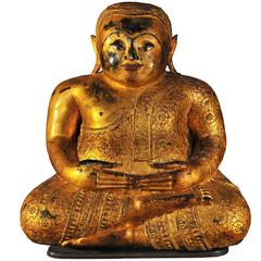 Late 18th Century Gilt Bronze Pu-Tai 'Laughing Buddha', Thailand 4