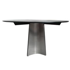 Luigi Saccardo Brushed Aluminium Round Dining Table for Maison Jansen, France